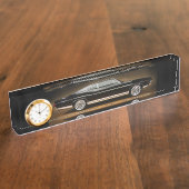 時計のアメリカ人車が付いている机用ネームプレート デスクネームプレート (側面)