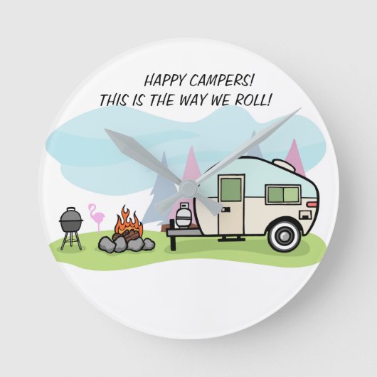 時計のキャンピングカーのキャンプ場の装飾 ラウンド壁時計 (正面)