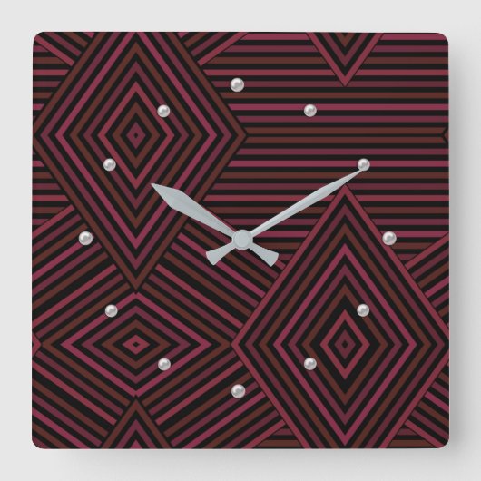 時計のダイヤル。写真や/または文字を追加 スクエア壁時計 (正面)