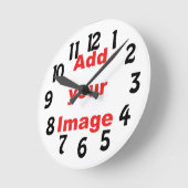時計のテンプレート-おもしろい-あなたのイメージを加えて下さい ラウンド壁時計 (傾斜)