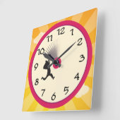 時計のバックウォールクロックを設定する スクエア壁時計 (傾斜)