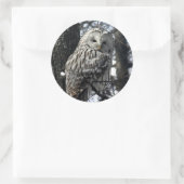 時計のフクロウ ラウンドシール (バッグ)