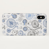 時計のブルーグレーパターンが付いているクラシックな自転車 Case-Mate iPhoneケース (裏面(横))