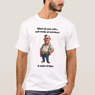 時計のベルトの腰 Funny Graphic Design Tシャツ