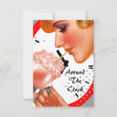 時計のホのまわりにストブライダルシャワー招待状 招待状 (正面)