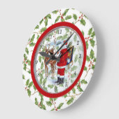 時計のユニークなクリスマスの時計サンタ ラージ壁時計 (傾斜)