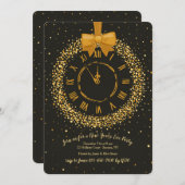 時計のリースの大晦日のパーティの招待状 招待状 (正面/裏面)