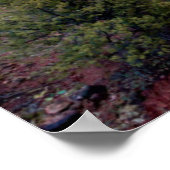 時計の上に沈む夕日 ポスター (角)