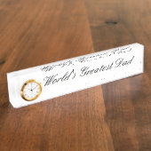 時計の世界ですばらしいパパが付いている机用ネームプレート デスクネームプレート (側面)