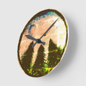 時計の周りに描かれた「夜空」 ラウンド壁時計 (傾斜)