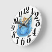 時計の子猫 ラウンド壁時計 (傾斜)