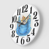 時計の子猫 ラージ壁時計 (傾斜)