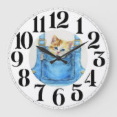 時計の子猫 ラージ壁時計 (正面)