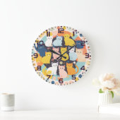 時計の子猫 ラージ壁時計 (ホーム)