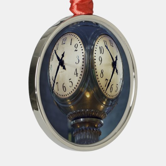 時計の広場の壮大な中央場所ニューヨーク メタルオーナメント (右)