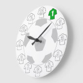 時計の数字としての白いサッカーシャツ ラージ壁時計 (傾斜)