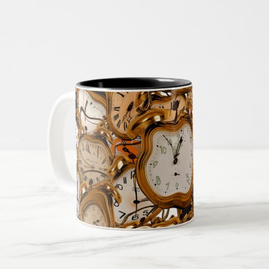 時計の時計オフィスワークスクールクラブショップドリンク ツートーンマグカップ (正面左)