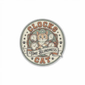 時計の時間の盲点 猫 時計の時間の盲点 猫 シール (正面)
