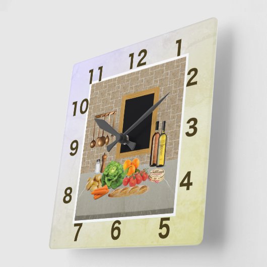 時計の正方形の台所 スクエア壁時計 (傾斜)