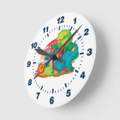 時計の火の竜 ラウンド壁時計 (傾斜)