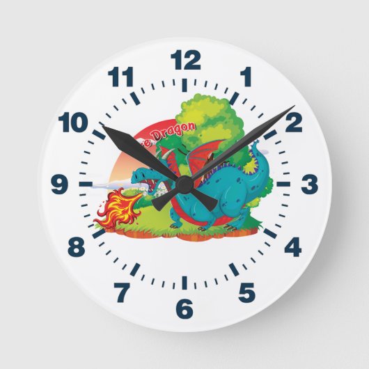 時計の火の竜 ラウンド壁時計 (正面)