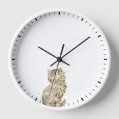 時計の針を見ているかわいい猫たち – かわいいペットのユーモア 壁時計 (正面)