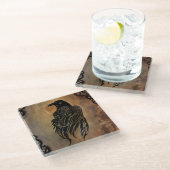 時計の針 ガラスコースター (アングル)