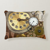時計の錆ついた古いSteampunkの芸術 アクセントクッション (正面)