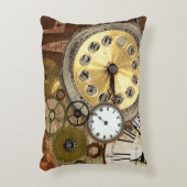 時計の錆ついた古いSteampunkの芸術 アクセントクッション (正面(垂直))