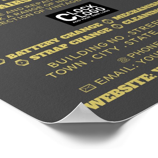 時計の顔のアイコン広告、時計学者 ポスター (角)