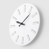 時計の顔ストライプのデザイン – ホワイトスタンプ ラージ壁時計 (傾斜)