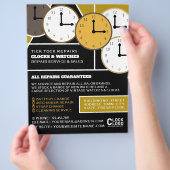 時計の顔、時計科広告学者 チラシ (手)