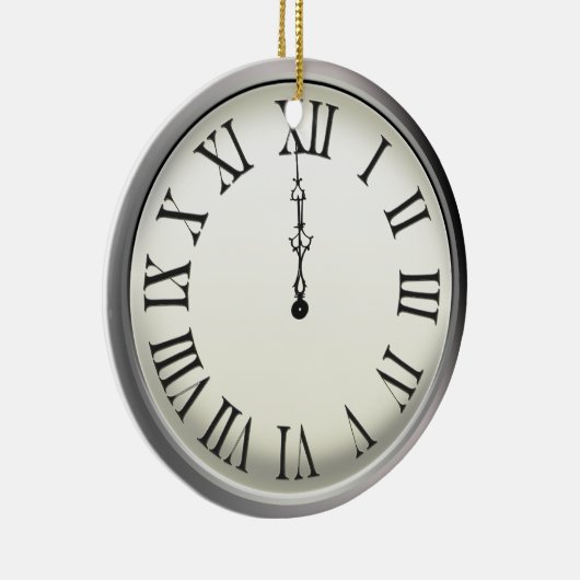 時計は真夜中の大晦日を打ちます セラミックオーナメント (右)