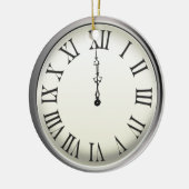 時計は真夜中の大晦日を打ちます セラミックオーナメント (左)