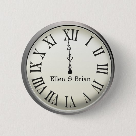 時計は真夜中の大晦日を打ちます 缶バッジ (正面)