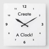 時計をパーソナライズされた作れ4! スクエア壁時計 (正面)