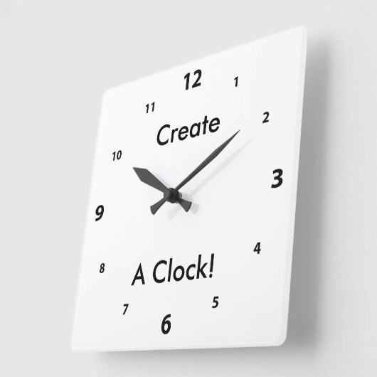 時計をパーソナライズされた作れ4! スクエア壁時計 (傾斜)