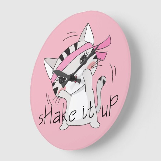 時計を動かしているかわいい猫たち ラージ壁時計 (傾斜)