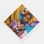 時計を持つゴージャスなアフリカ人女性 (コーナー)