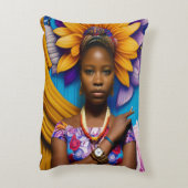 時計を持つゴージャスなアフリカ人女性 アクセントクッション (裏面(縦))