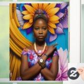 時計を持つゴージャスなアフリカ人女性 ウィンドウサイン (ホーム)