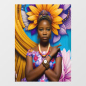 時計を持つゴージャスなアフリカ人女性 ウィンドウサイン (シート)