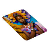 時計を持つゴージャスなアフリカ人女性 マグネット (右側)