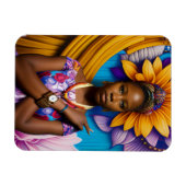 時計を持つゴージャスなアフリカ人女性 マグネット (横)