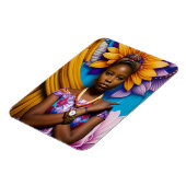 時計を持つゴージャスなアフリカ人女性 マグネット (左側)