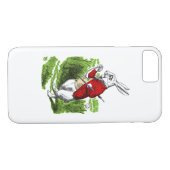 時計を見ている白うさぎ。イラストレーション Case-Mate iPhoneケース (裏面(横))