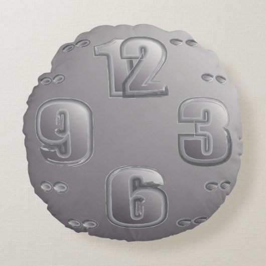 時計を見ながら ラウンドクッション (正面)