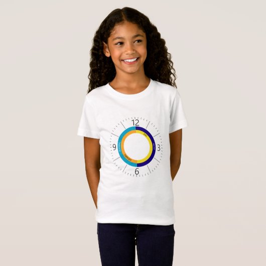 時計カラフル顔 Tシャツ (正面フル)