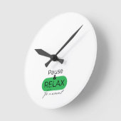 時計クールの顔：少リラックスしの間一時停止と停止 ラウンド壁時計 (傾斜)