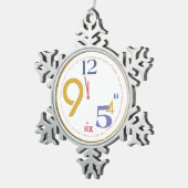 時計ストライク12 - スノーフレークピューターオーナメント (右)